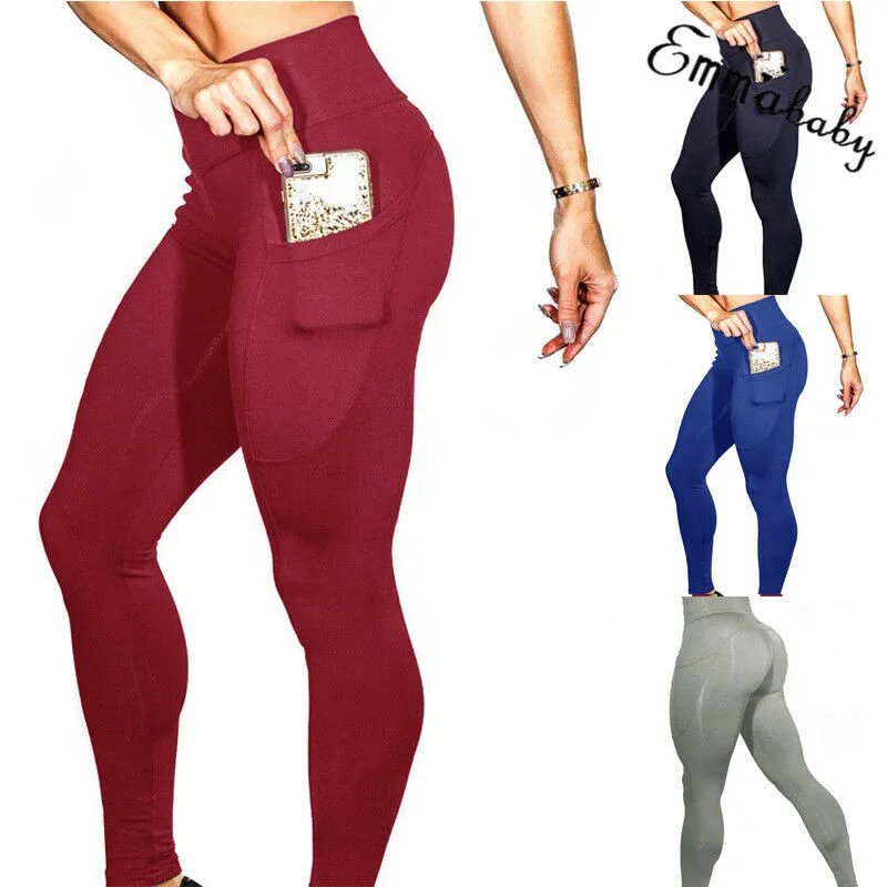 Однотонные женские Леггинсы для йоги спорта фитнеса тренажерного зала черные