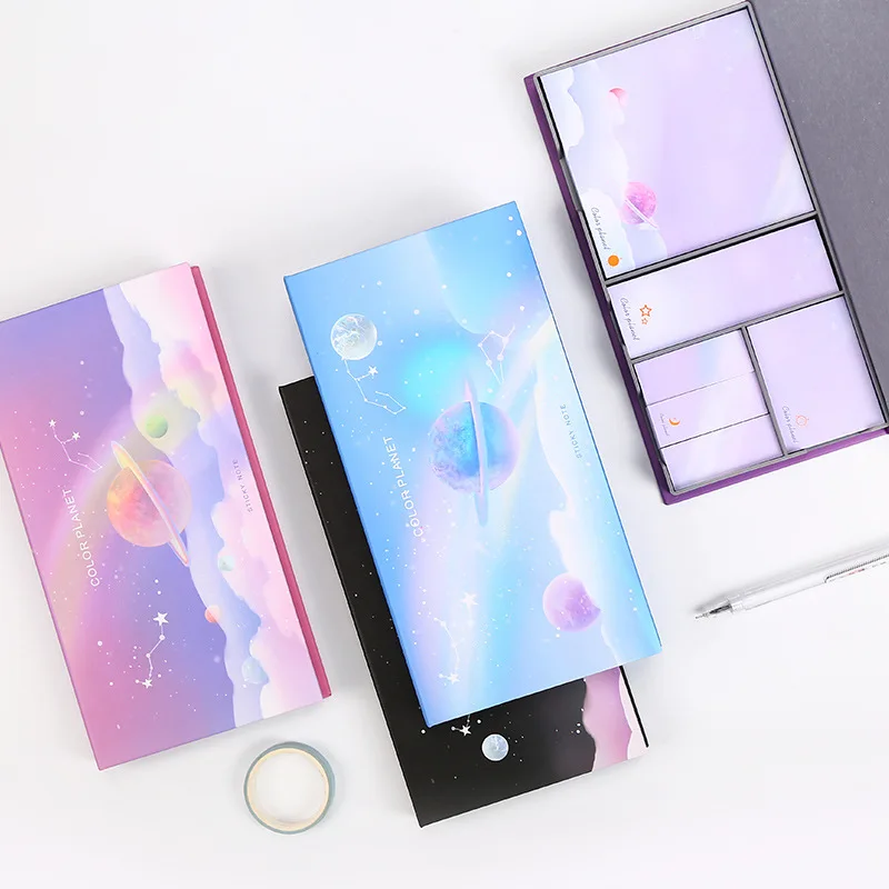 

Sticky Notes Set Sticky Note Boxed Hot Stamping Tearable Note Paper for Work Reminder Bookmark Organised Sticky Note