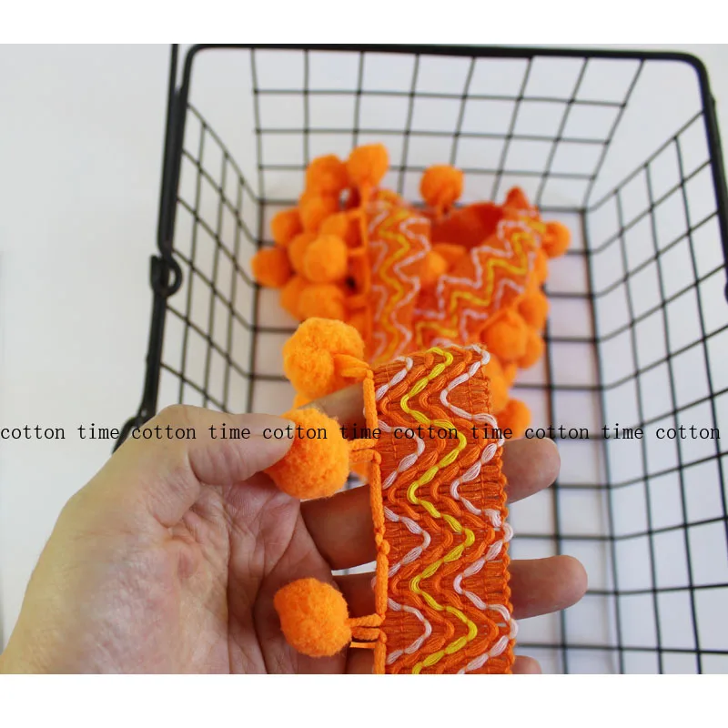 3 ярда оранжевый помпон отделка 2 5 см диаметр шара Широкий из пряжи гирлянда