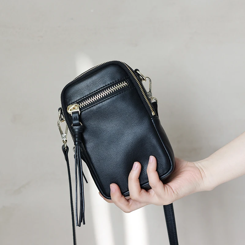 Women's Bag 2022 Trend Genuine Leather Crossbody Mobile Phone Bags Messenger Purses