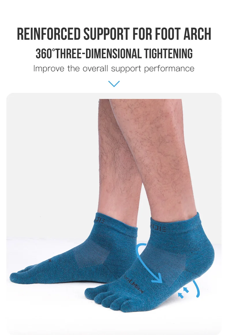 AONIJIE New E4109S Update One Pair Low Cut Socks Quarter Athletic Toe Sock Perfect for Five Toed Barefoot Running Shoes Marathon