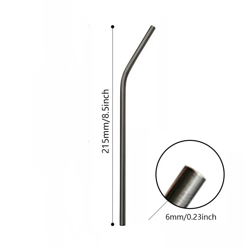 Соломинка из нержавеющей стали многоразовая металлическая 1 шт. с щеткой для