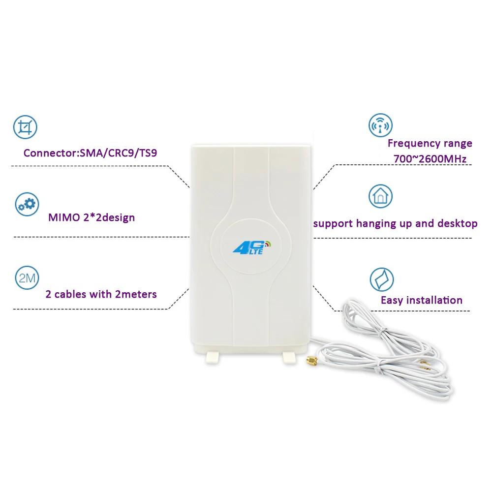 4G LTE mimo антенна 3g Антенна 2 * SMA male TS9 CRC9 разъем с кабелем м 700 ~ 2700 МГц 88dBi для роутер