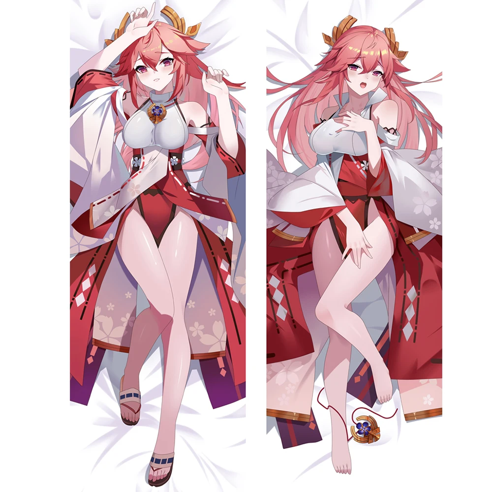 Ударная Подушка Genshin чехол Yae Miko Dakimakura обнимающая подушка для тела Чехол |