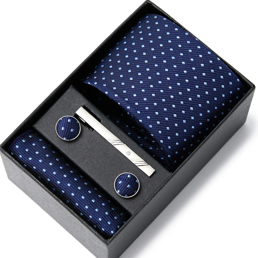 

Blue Solid Paisley Gift Mens Necktie Gravata Silk Wedding Tie For Men Hanky Cufflink Set Fashion Designer Business Dropshipping