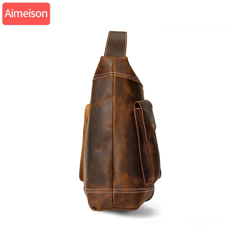 Мужская сумка мессенджер из натуральной кожи в стиле ретро|Сумки-тоут| |