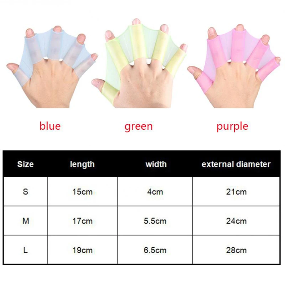 2 предмета силиконовой Плавание Шестерни плавники ручной веб-ласты