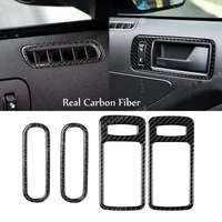 car carbon fiber interior door handle bowl frame cover exhaust vent decoration sticker for ford mustang 2009 2013
