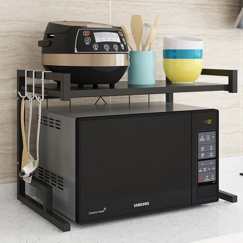 CINLAN Полочка для микроволновой печи стеллаж хранения Регулируемый 2 круглый Ланч