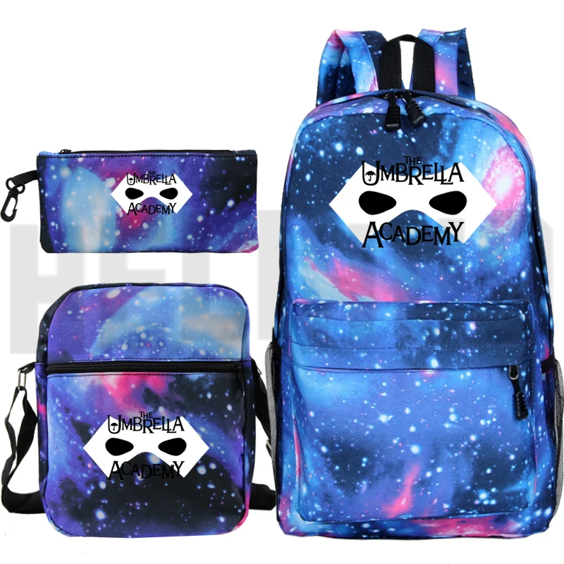 

Galaxy Backpack Umbrella Academy Backpack Men Plecak Anime Zipper Bag Pack Bookbag (Pencil Bag,Shoulder Bag,backpack)
