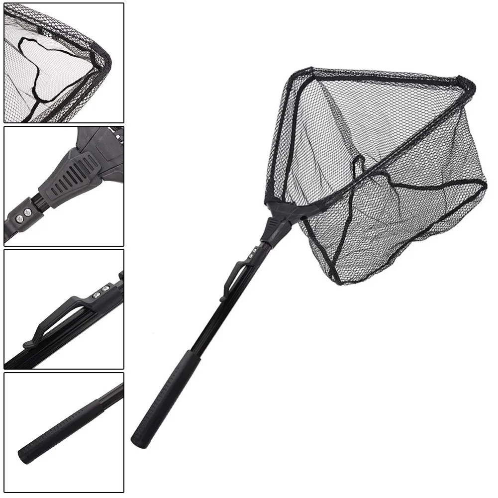 

Fly Fishing Landing Net Telescopic Foldable Retractable Pole Folding Release Triangle Net Portable For Kayak Boat Wade Stream