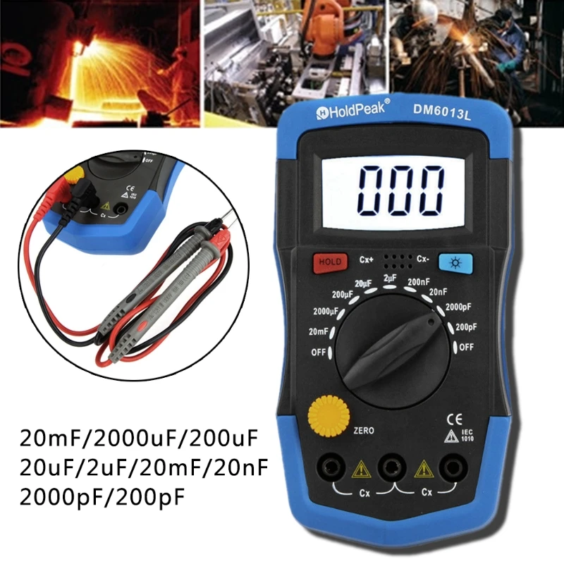 

Handheld Digital Capacitance Meter Capacitor Tester Capacimeter Electronic Auto