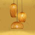 Люстра из ротанга, светодиодный подвесной светильник ручной вязки, бамбуковые ткацкие светильники для гостиной, столовой, лофта, современный потолочный светильник s