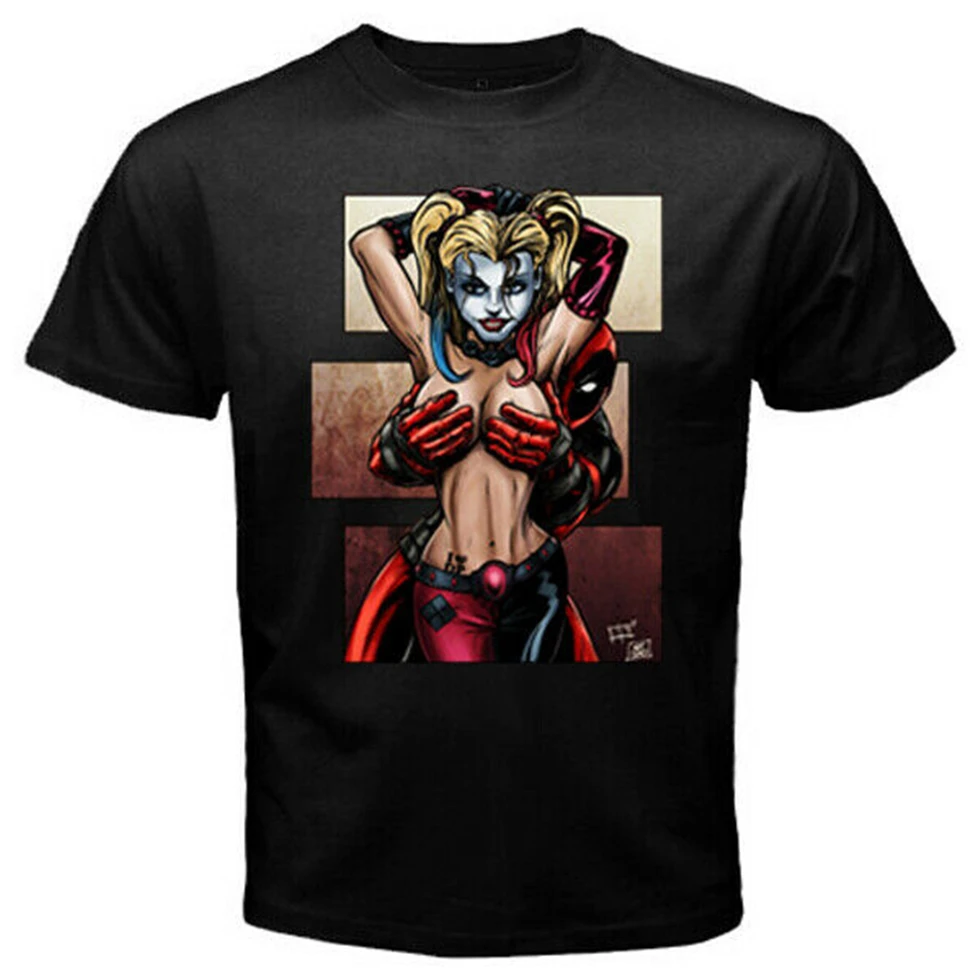 Дэдпул не шутка Harley Quinn - Custom Мужская черная футболка с принтом | одежда