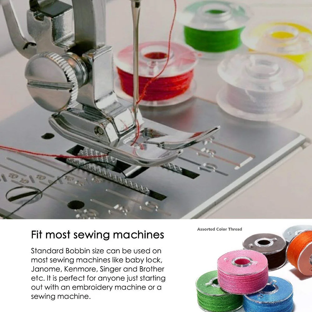 

Sewing Machine Bobbin Threads Pre-Wound With Storage Case For Home Compatible with most household sewing machines