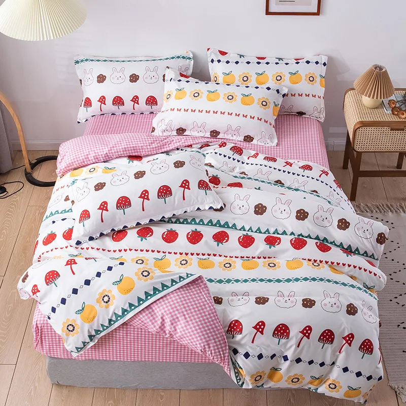 

Bohemian Strawberry Fashion Home Textile Soft Duvet Cover Bed Sheet Pillow Case Single Double Queen King For Home Bedding Set