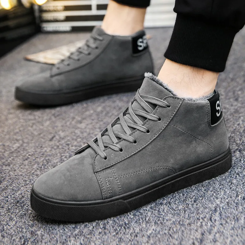 

Men's shoes winter two cotton shoes men's Korean all-match high-top casual shoes tide shoes warm and velvet snow boots