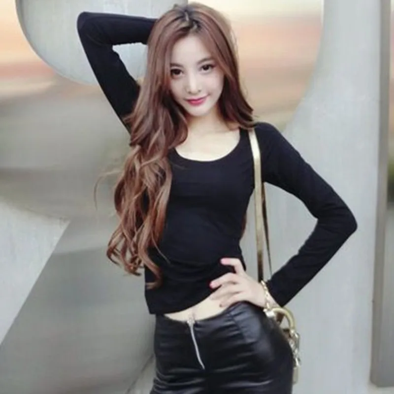 Женская футболка с бантом на спине весенне-осенняя длинным рукавом в Корейском