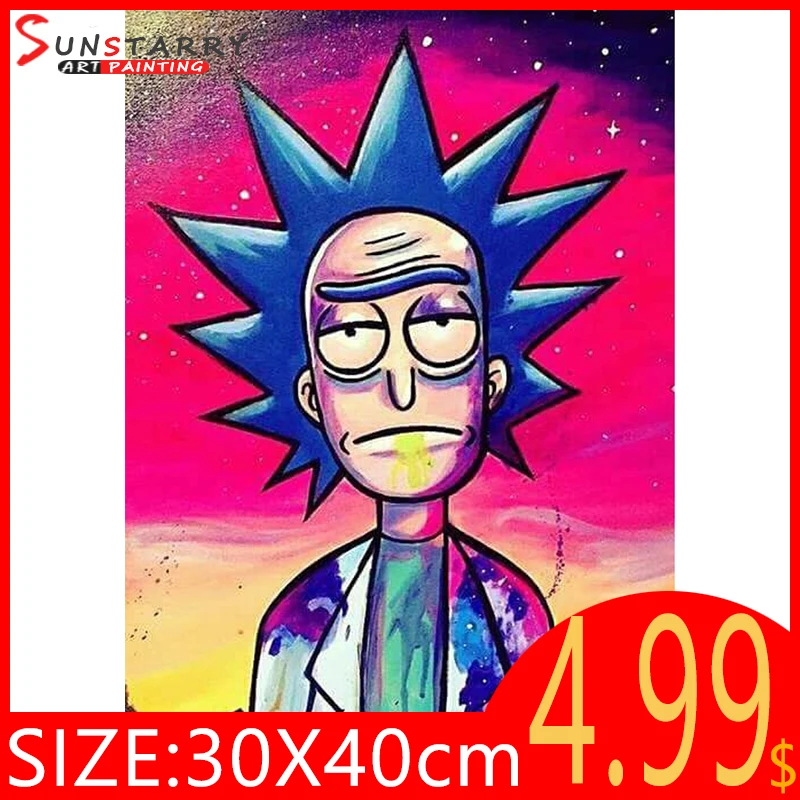 Sunstarry 5D DIY мультфильм Рик и Морти Алмазная Картина Вышивка крестом вышивка