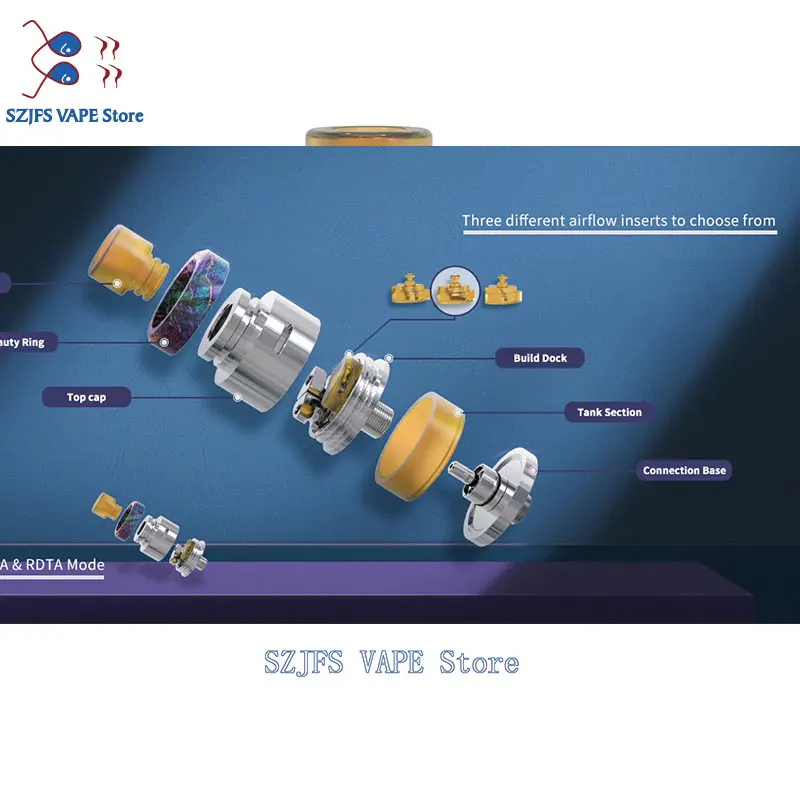 Бак для электронной сигареты SXK сборный rda rtda 4 мл 510 резьбы механический мод