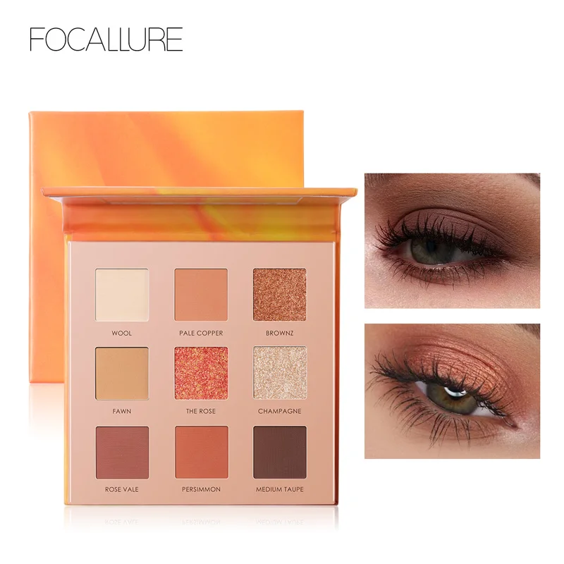 

FOCALLURE, 9 цветов, матовая фотопалитра, блестящие тени для век, водостойкий макияж, высокая пигментная палитра теней для век
