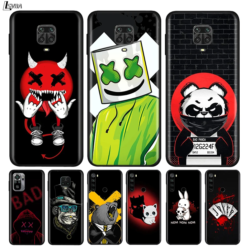 

Silicone Cover BAD Cool Panda For Xiaomi Redmi Note 10 10S 9 9C 9S Pro Max 9T 8T 8 7 6 5 Pro 5A 4X 4 Phone Case