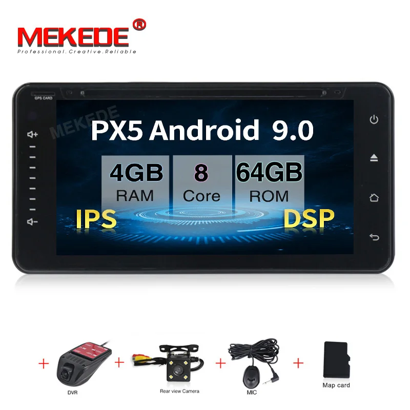 MEKEDE Авто Радио Android 9,0 4+ 64G ips DSP Автомобильный мультимедийный плеер для toyota corolla RAV4 Hilux camery для toyota универсальный - Цвет: add Camera DVR