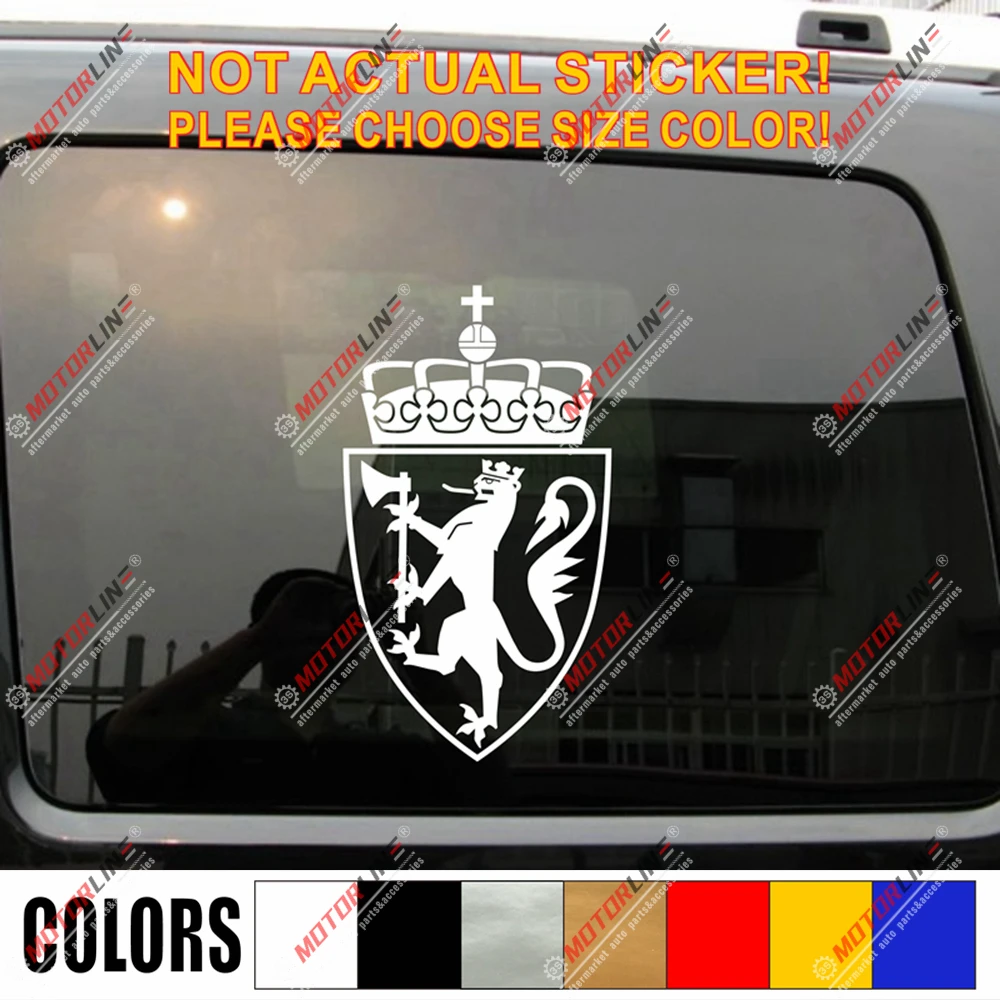 Герб Норвегия герб наклейка автомобильная виниловая выберите размер и цвет no bkgrd