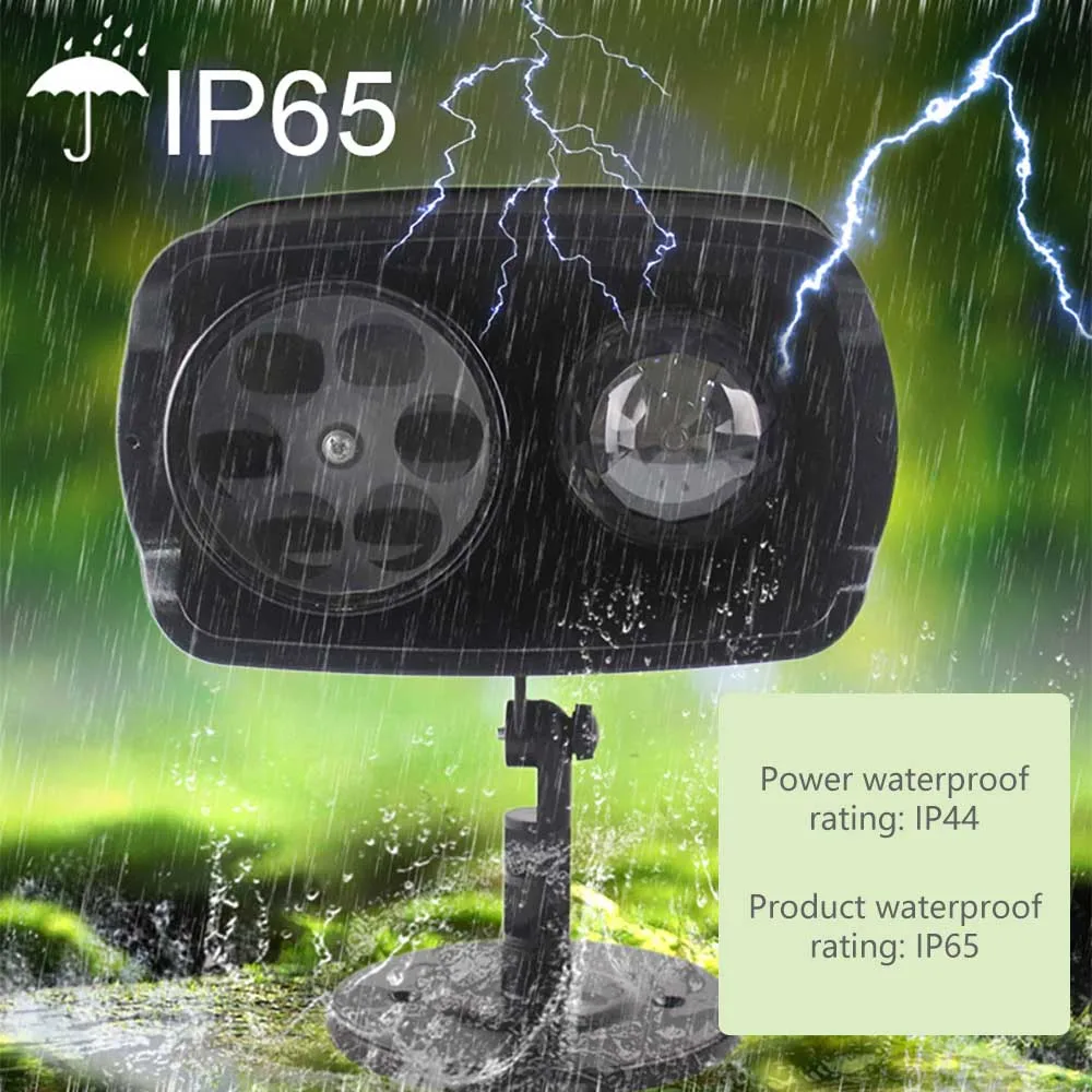 

RGBW Christmas LED Snowman Laser Projector Double Head Water Wave Stage Light Remote Control Waterproof EU Plug Garden Lawn Lamp