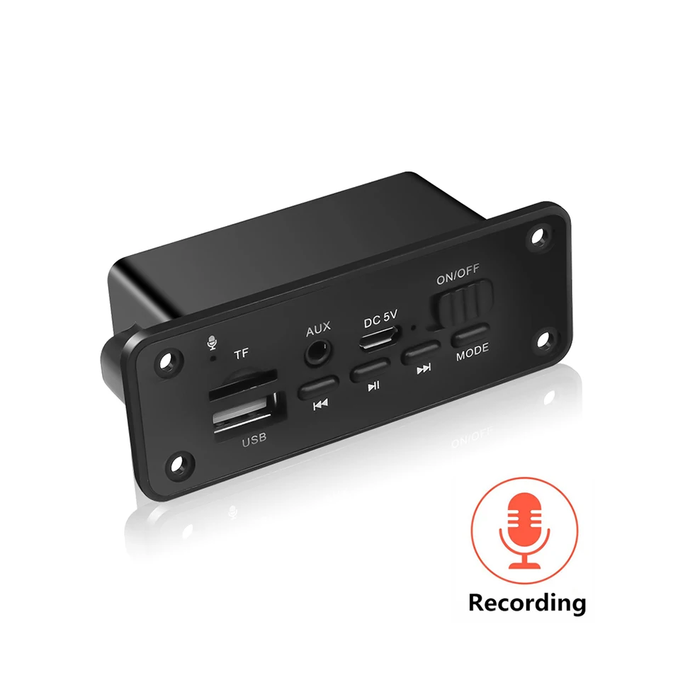 2*3W Amplifier DC 5V MP3 WMA Wireless Bluetooth 5.0 Decoder Board Audio Module USB FM TF Record Radio AUX input For Car | Автомобили и