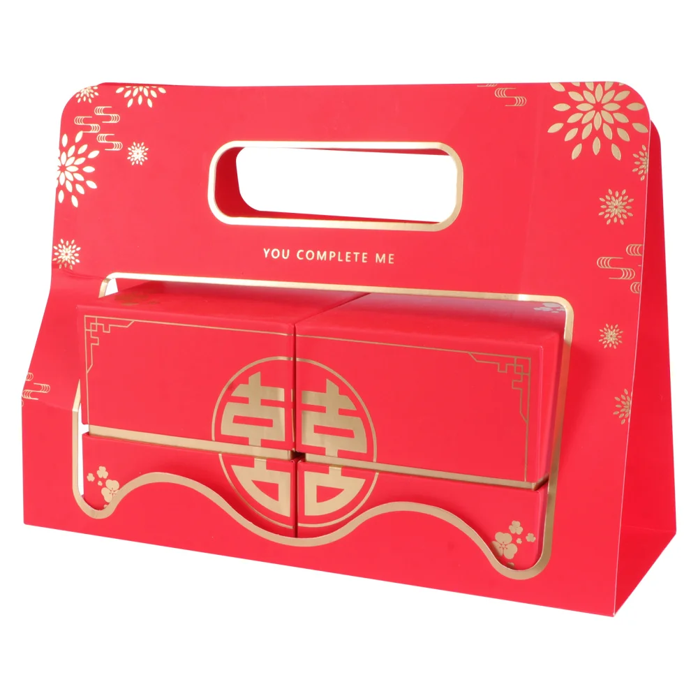 

1Pc Wedding Candy Box Packaging Box Creative Gift Box Storage Container (Red)