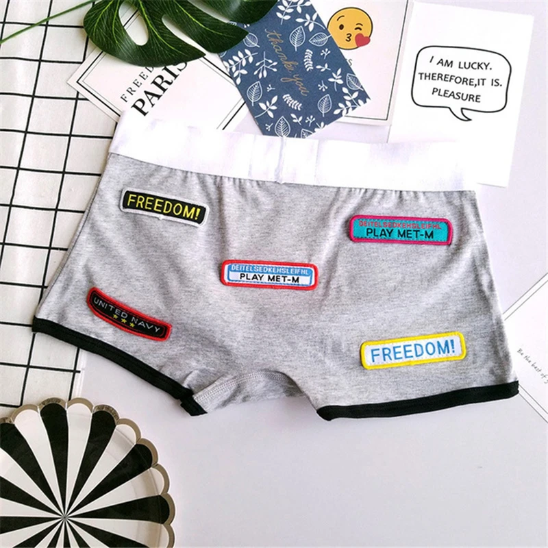 

Women's cotton patch panties boxer shorts mid-waist wide-rim unisex and comfortable stretch panties boxer briefs A19295