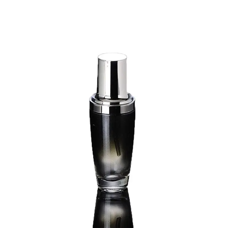 30ML black glass bottle  with silver  pump for serum/lotion/emulsion/foundation  Cosmetic Packaging