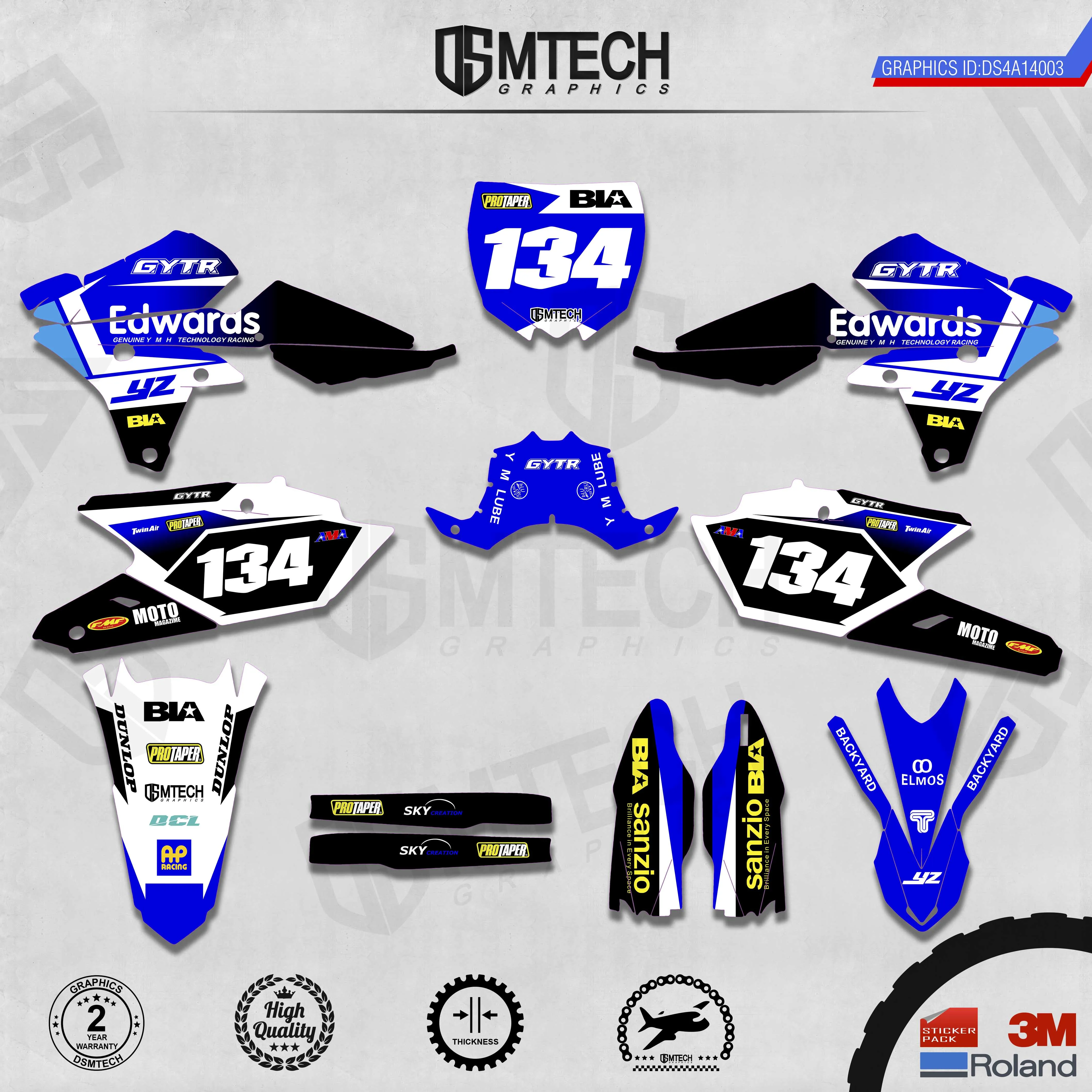 DSMTECH Customized Team Graphics  Backgrounds Decals 3M Custom Stickers For 14-18 YZ250F 15-19 YZ250FX WRF250 14-17 YZ450F  003