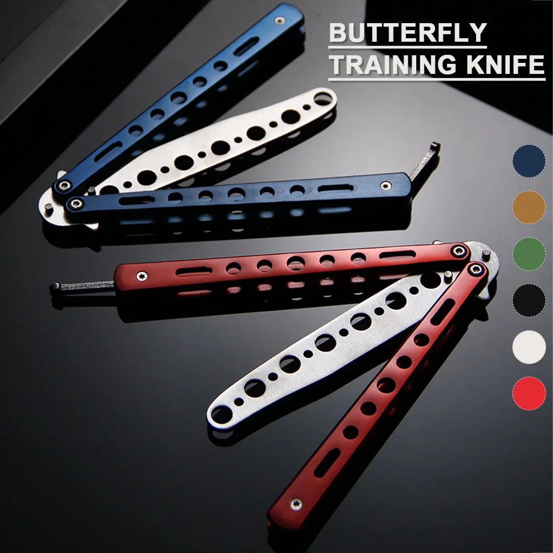 

C-27 Stainless Steel Knife Butterfly Training Knife Game Knife Dull Tool No Edge Butterfly Knife Comb Trainer Practice Hair
