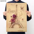 Ручная роспись панно Парижской башни крафт-бумага плакат стикер стены декоративная живопись товары для дома подарок