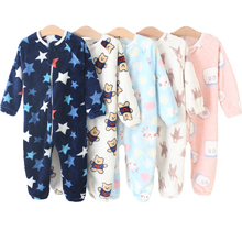 Bebé pijamas para chicos niñas de espesor cálido pijama de los niños de otoño de franela mono monos...