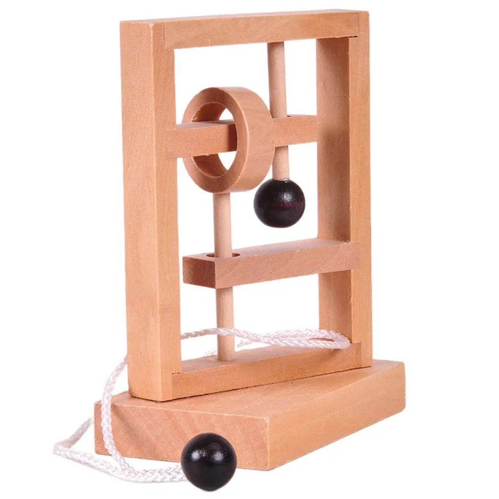 

New Desk Novelty 3D Wooden Rope Loop Puzzle IQ Mind String Brain teaser Game for Adults Kids Gift Learning Education Puzzle Toy