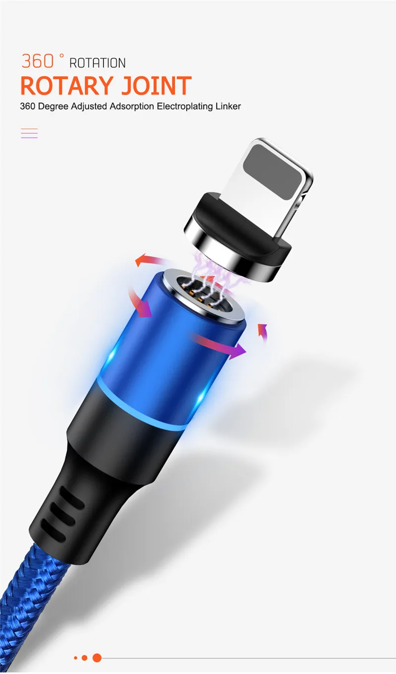 1 2 м Магнитный зарядный кабель Micro USB для samsung huawei LG Быстрая зарядка магнит Android мобильный телефон кабель для передачи данных