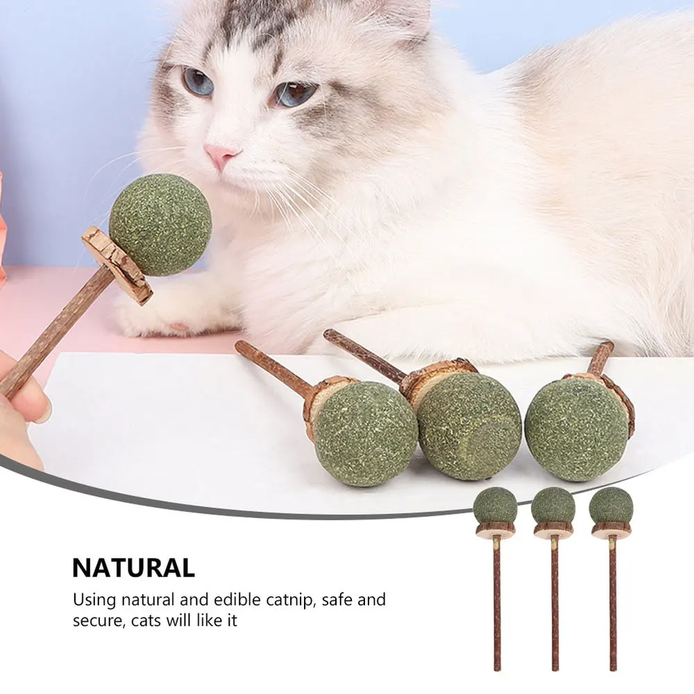 

3pcs Pet Products Pet Cat Toys Natural Catnip Lollipop Pet Molar Teeth Cat