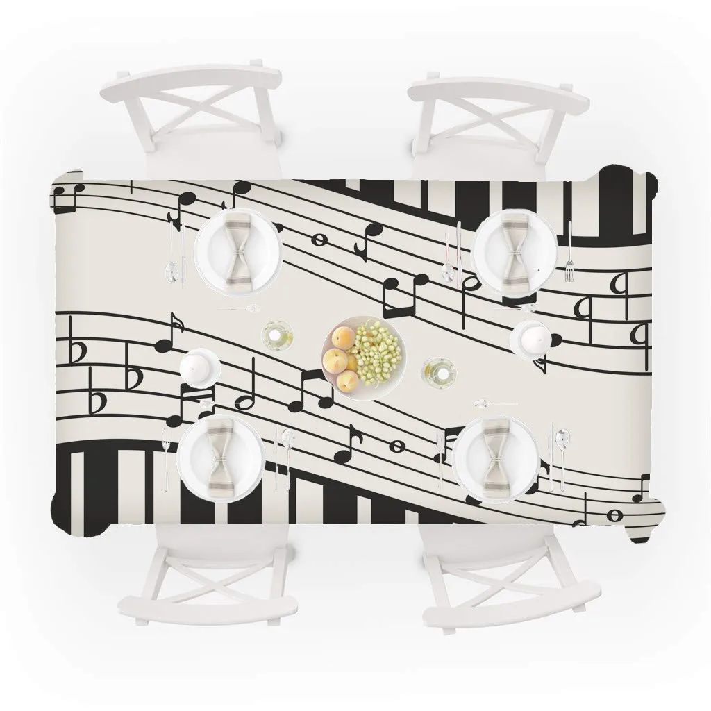 Прямоугольная скатерть с узором для пианино и музыки покрытие чайного стола