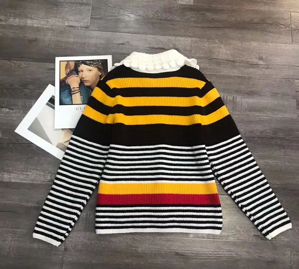 

High Edition Autumn and Winter 2020Striped Knitted Cardigan Women's Sweater Designer Luxury Clothes Vintage Street Wear