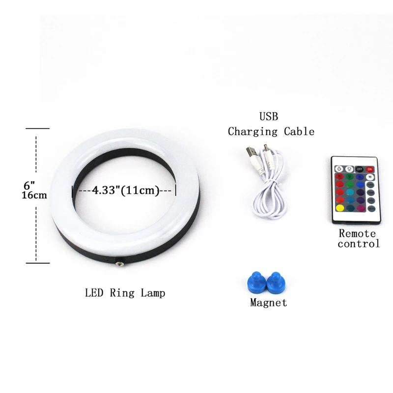 

Hookah Lights Shisha Ring Lamps with Remote Control Hookah LED Lights Plate Plastic Material with Magnets Charging Cable R7UB