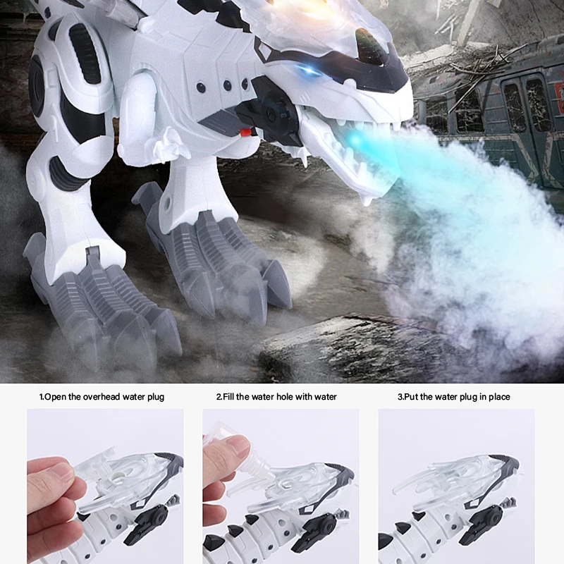 

Large Spray Mechanical Dinosaurs With Wing Cartoon Electronic Walking Animal Model Dinosaurio juguete Robot Pterosaurs Kids Toys