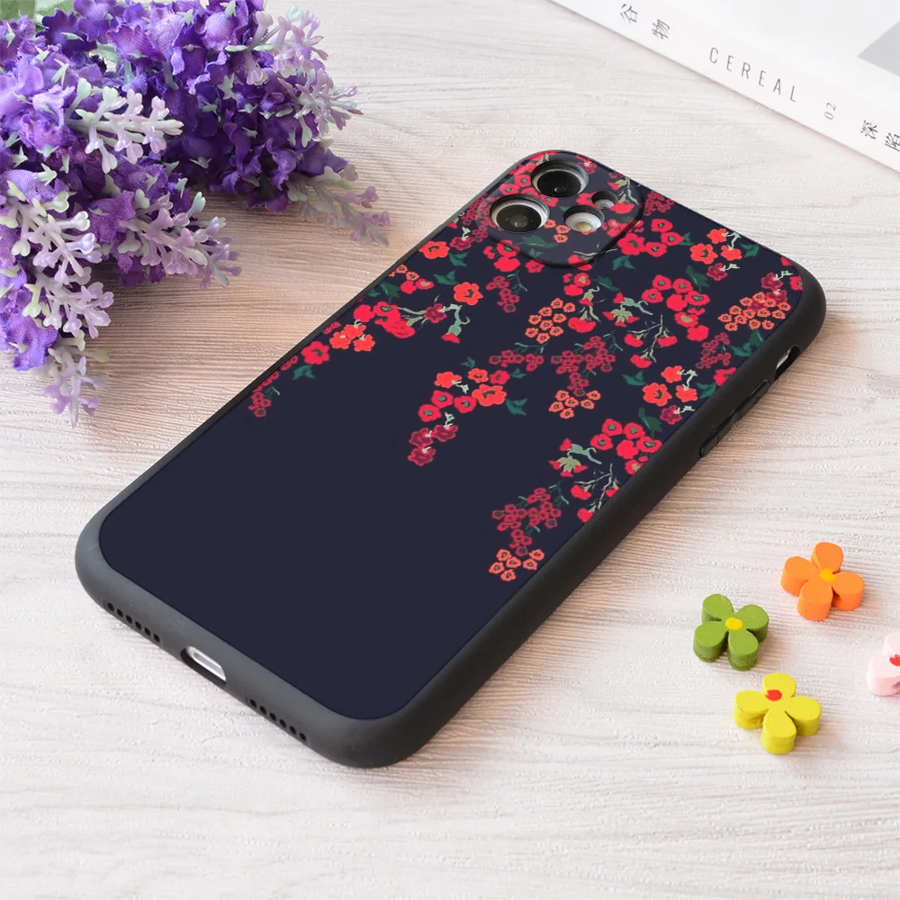 

For iPhone Rouge In Black Print Soft Matt Apple Case