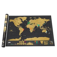 travel world map gold foil black off foil layer coating world map luxury travel gift mapa mundi