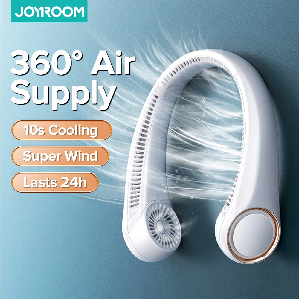 

Мини-вентилятор JOYROOM, портативный охлаждающий шейный вентилятор, мини-шейный вентилятор 5 В, USB, перезаряжаемый, без лопасти, уличные вентиля...