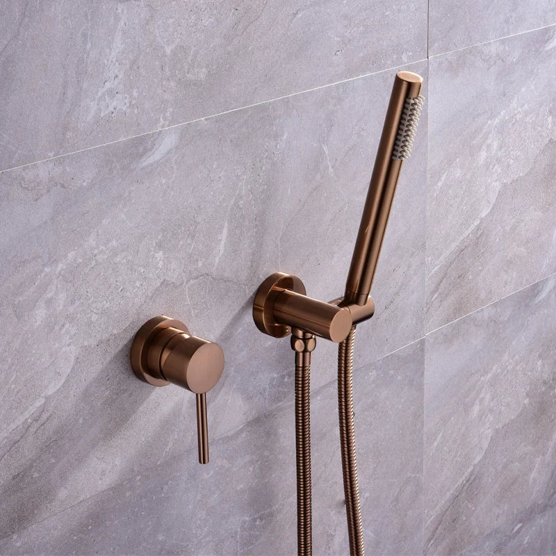 Настенный Матовый золотистый смеситель для ванны кран горячей и холодной воды