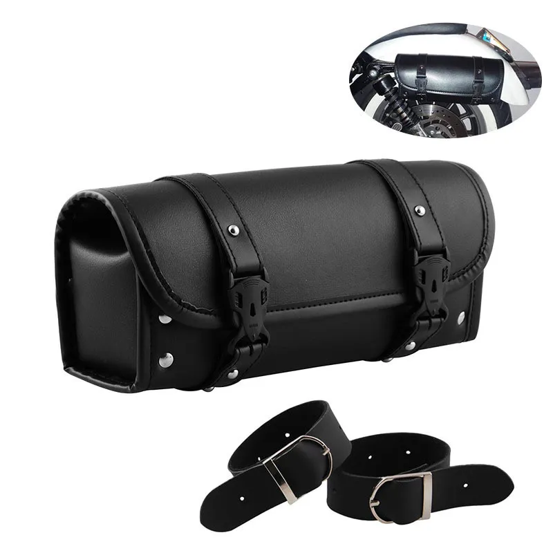 

Universal Black Motorcycle Saddle Bags PU Leather Luggage Storage Tool Pouch For Harley Suzuki Kawasaki Motorcycle Side Bag