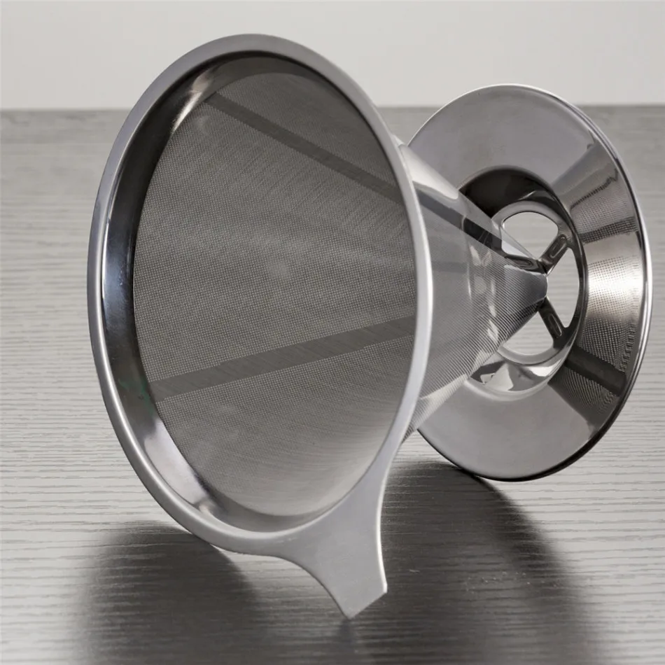 

Reusable Coffee Filter 304 Stainless Steel Conical Coffee Filter Basket Filter Dripper Coffee Baskets Tea Strainers Kitchen Tool